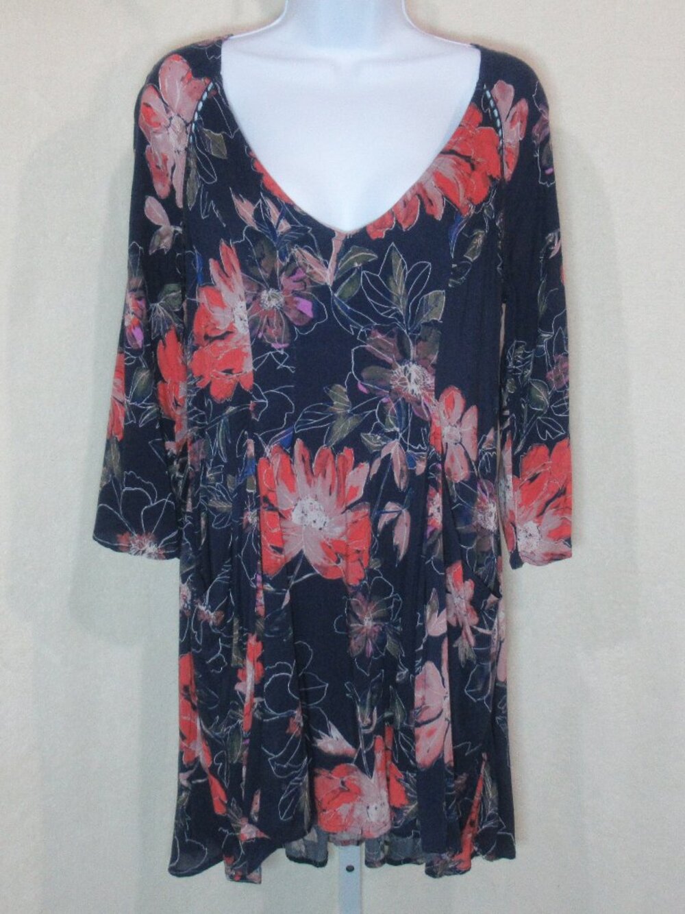 Free People Floral Boho Mini Dress | Size 2 - Picture 2 of 13